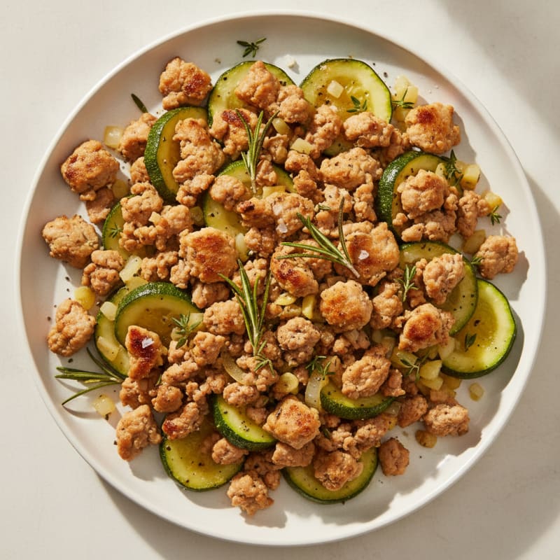 Pan-Seared Ground Turkey with Savory Herbs