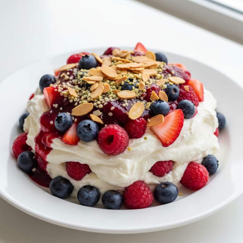 Greek Yogurt Protein Parfait with Mixed Berries