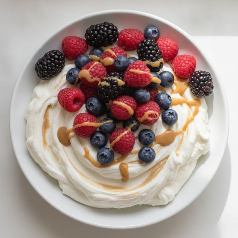 Greek Yogurt Protein Mousse with Mixed Berries
