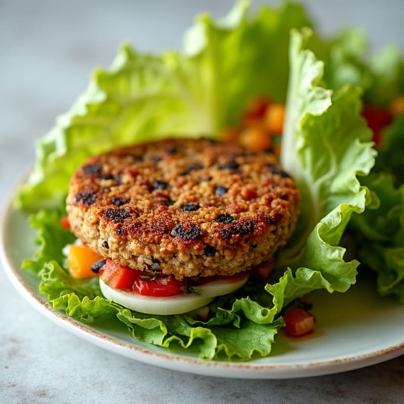 Crispy Black Bean Quinoa Burger Lettuce Wrap