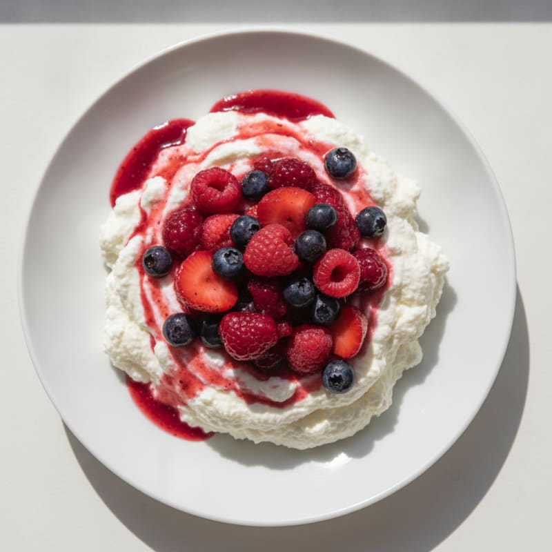 Silky Greek Yogurt Protein Mousse with Mixed Berries