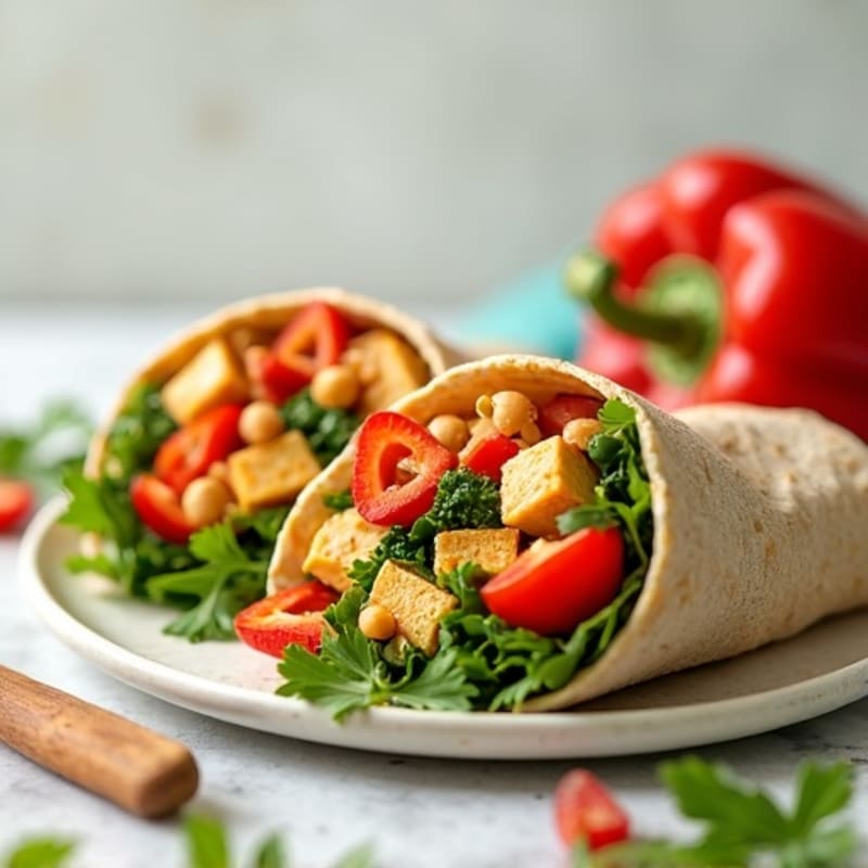Fresh Hearty Veggie Hummus Wrap