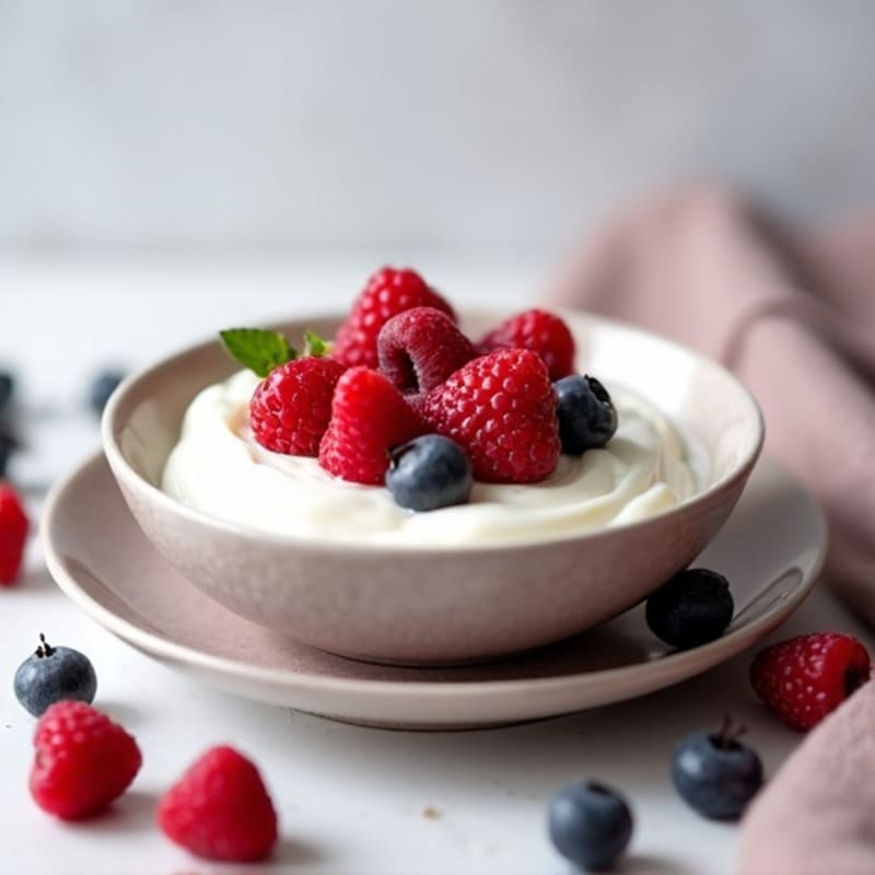 Silky Greek Yogurt Protein Pudding with Berries