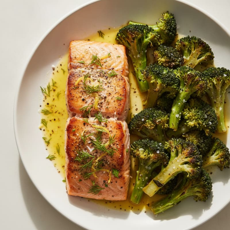 Lemon-Herb Roasted Salmon with Broccoli