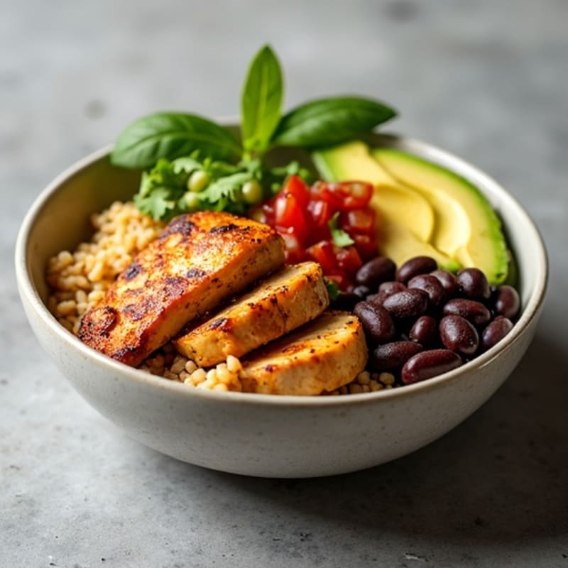 Spiced Chicken and Black Bean Burrito Bowl