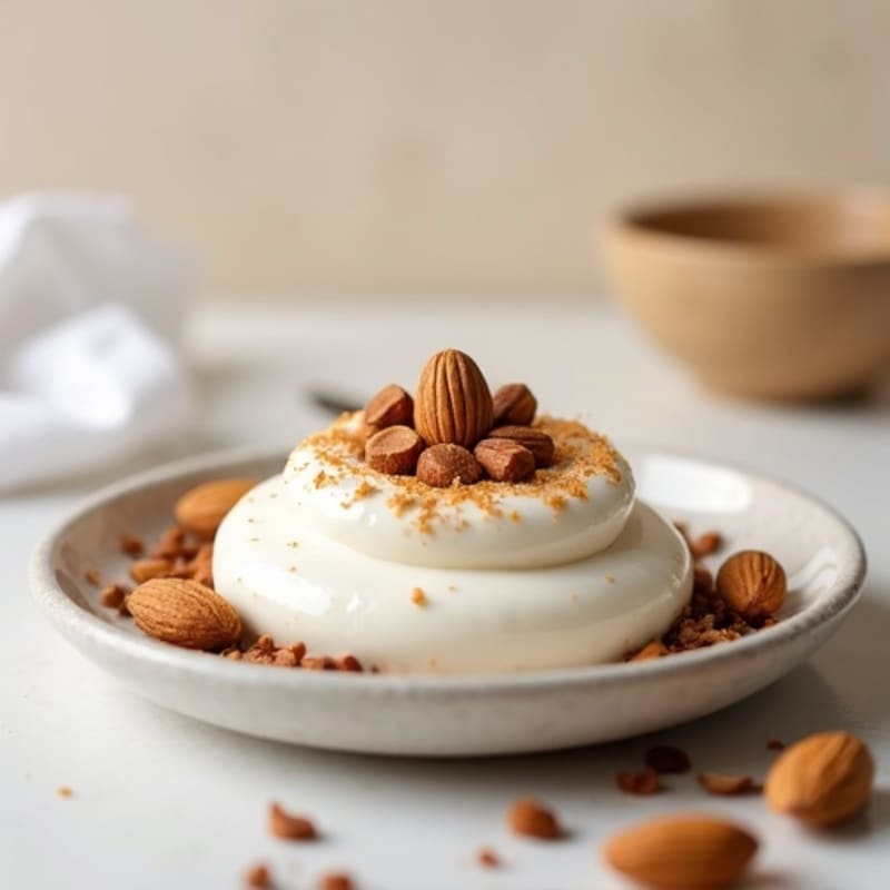 Silky Protein Greek Yogurt Mousse with Almonds