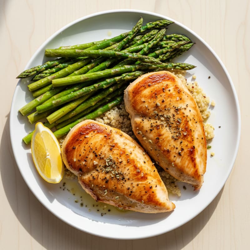 Pan-Seared Chicken with Roasted Asparagus