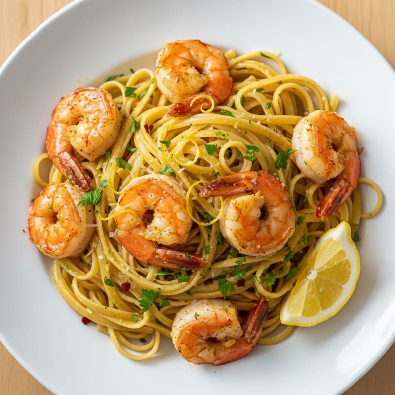 Garlic Butter Shrimp Scampi with Linguine