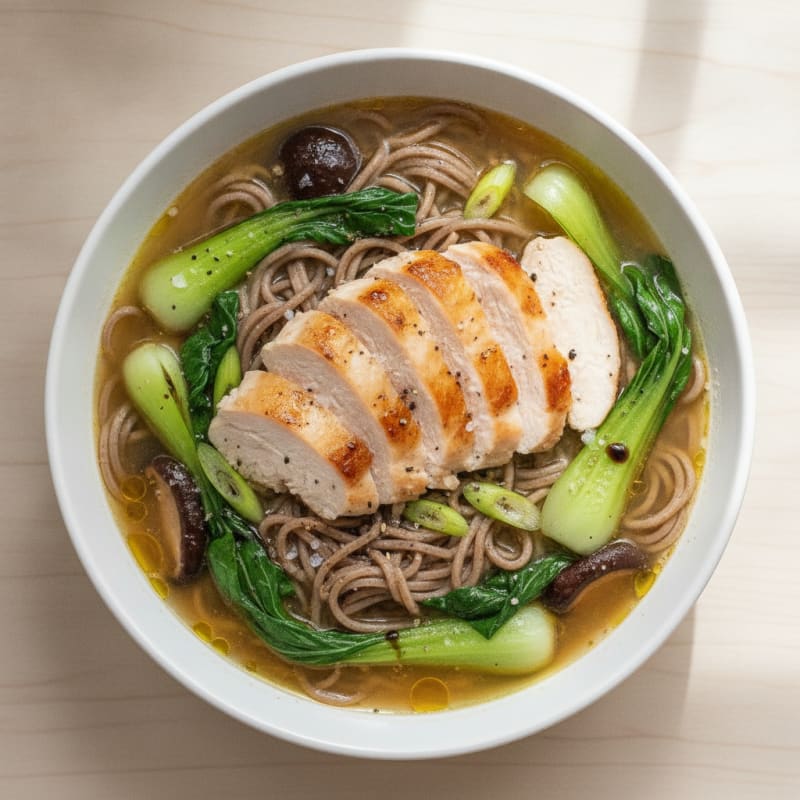 Ginger-Garlic Noodle Soup with Chicken
