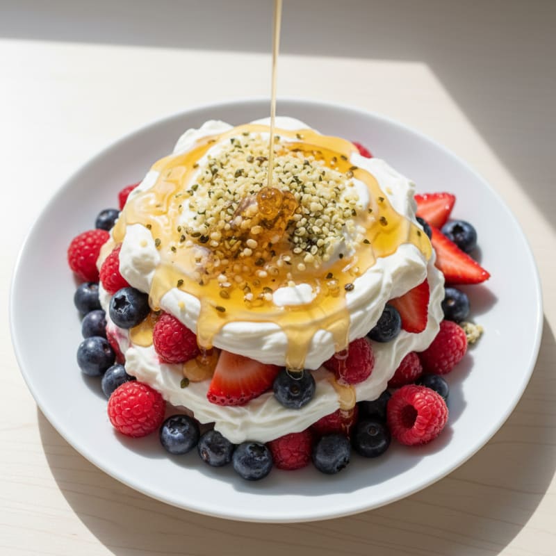 Greek Yogurt Protein Parfait with Mixed Berries