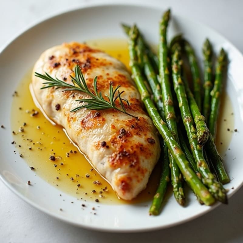 Lemon-Herb Roasted Chicken with Crispy Asparagus