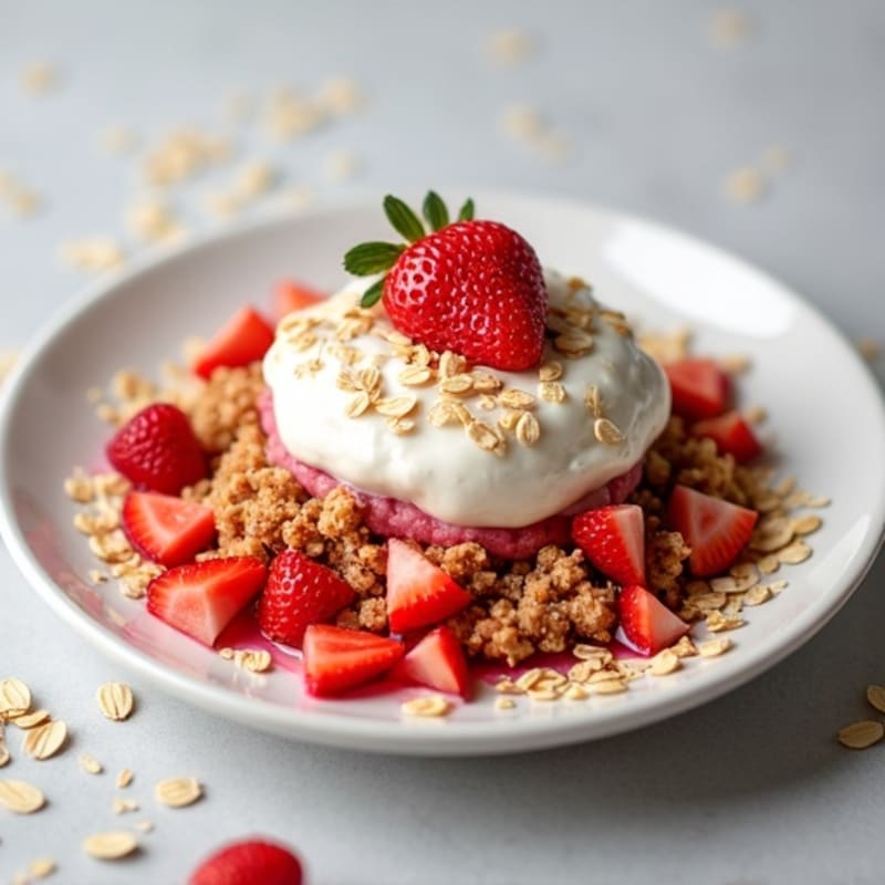 Fresh Strawberry Protein Crumble with Creamy Yogurt
