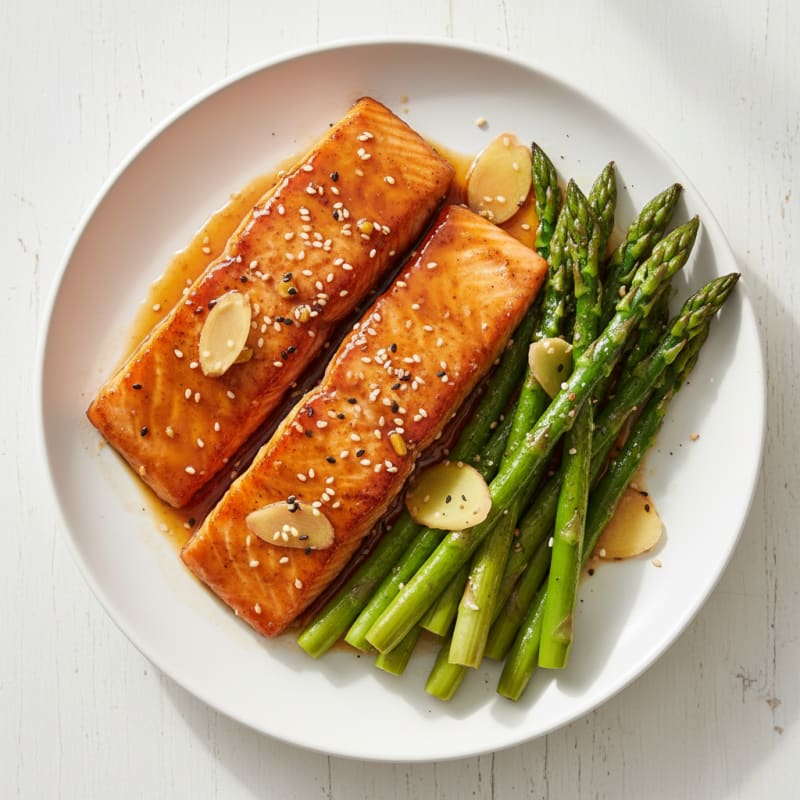 Teriyaki Glazed Salmon with Roasted Asparagus