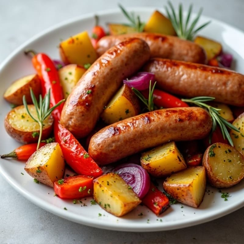 Sheet Pan Italian Sausage and Herb-Roasted Potato Bake