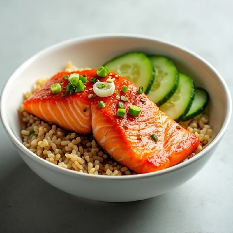 Spicy Sesame Salmon Rice Bowl