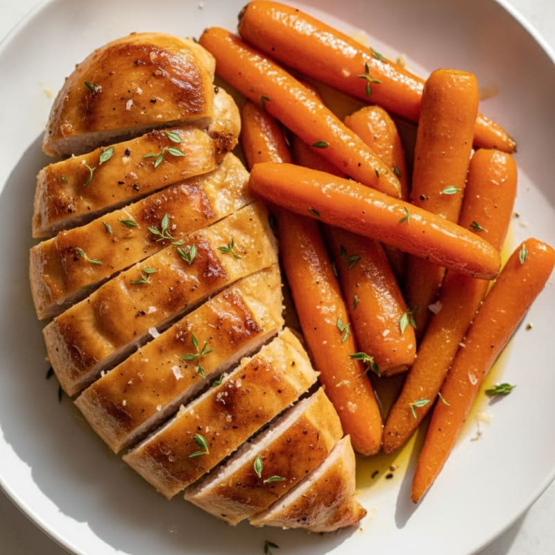 Maple Glazed Roasted Carrots with Chicken