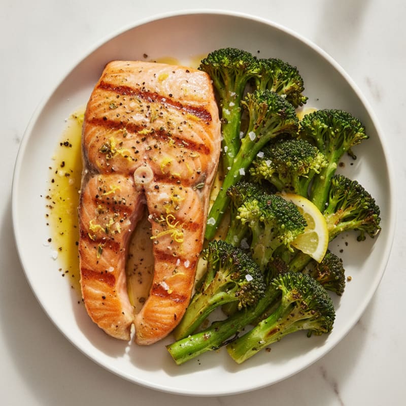 Lemon-Herb Roasted Salmon with Broccoli