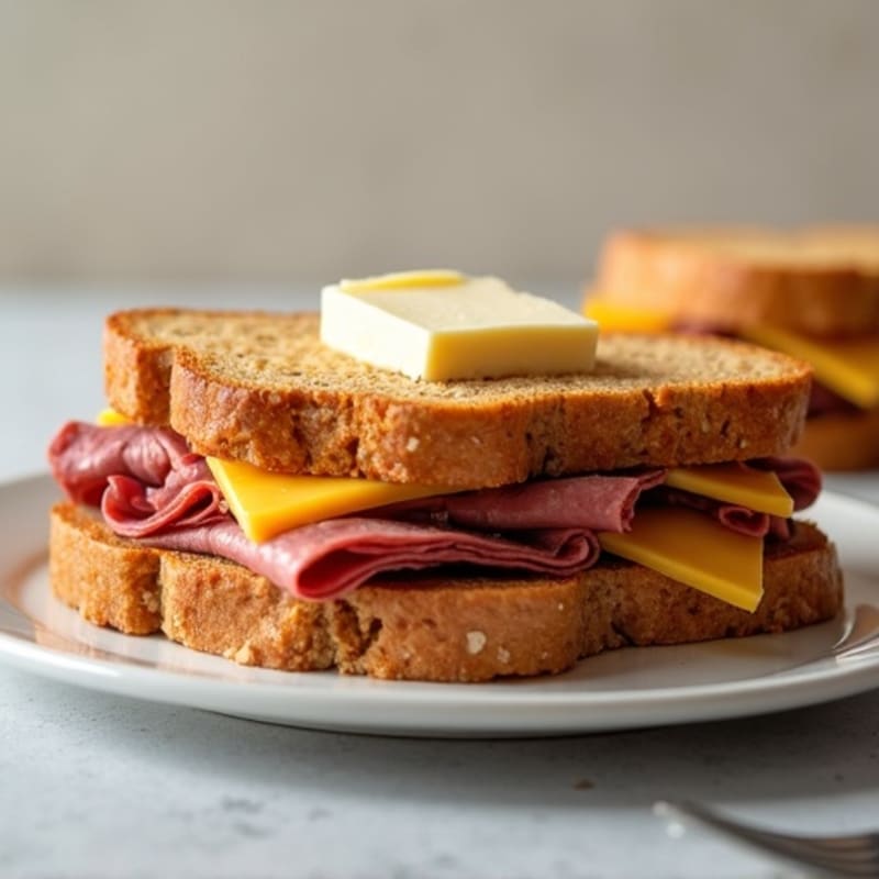Lean Roast Beef and Sharp Cheddar Open-Face Sandwich
