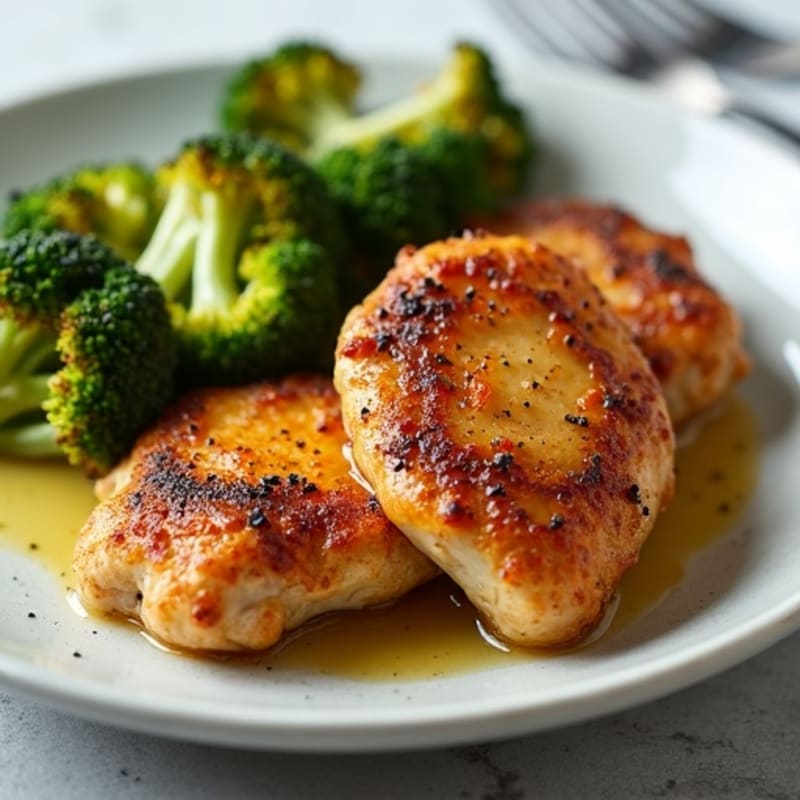 Crispy Boneless Chicken Thighs with Roasted Broccoli