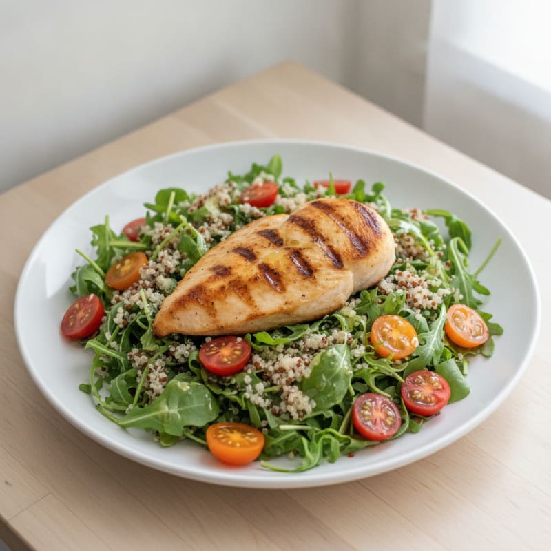 Grilled Chicken Breast with Quinoa Arugula Salad