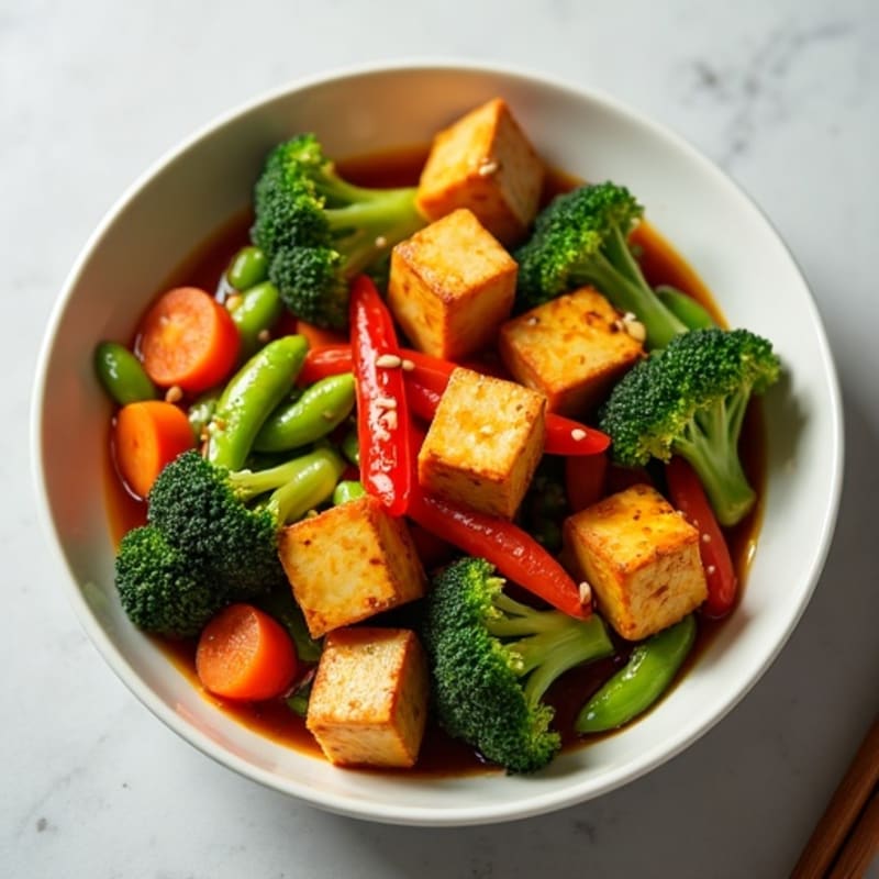 Crispy Sesame Ginger Tofu Stir-Fry