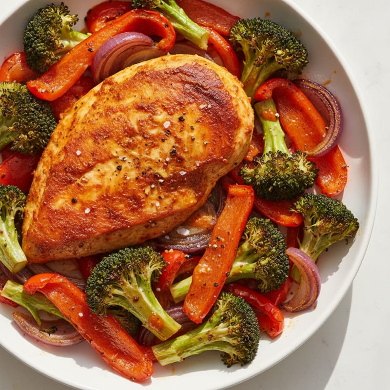Spicy Harissa Chicken with Roasted Vegetables