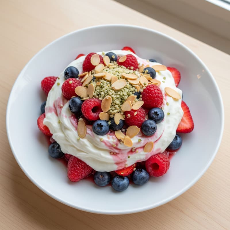Greek Yogurt Protein Parfait with Mixed Berries