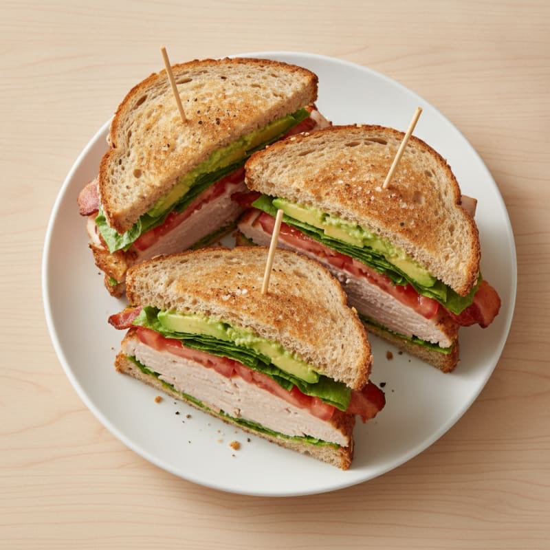 Turkey Club Sandwich with Avocado