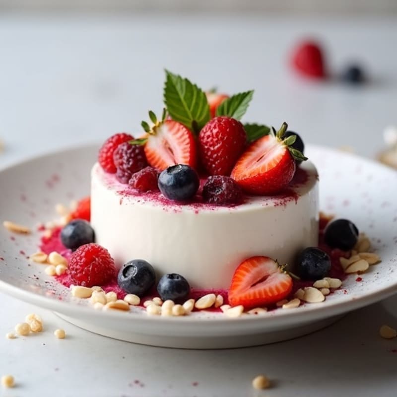 Greek Yogurt Protein Mousse with Mixed Berries