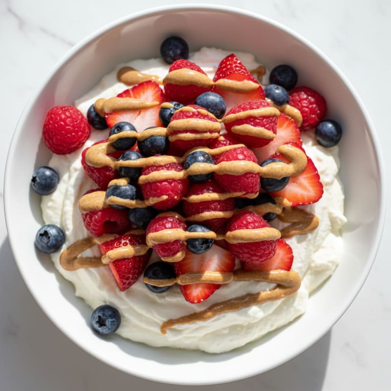 Silky Greek Yogurt Protein Pudding with Mixed Berries