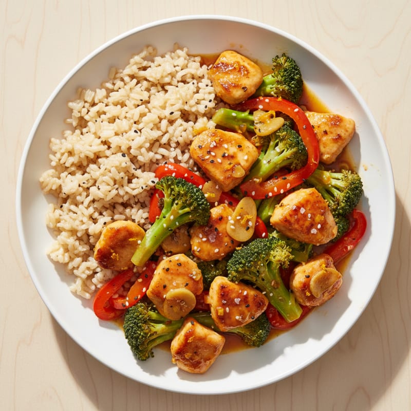 Orange Glazed Chicken and Broccoli