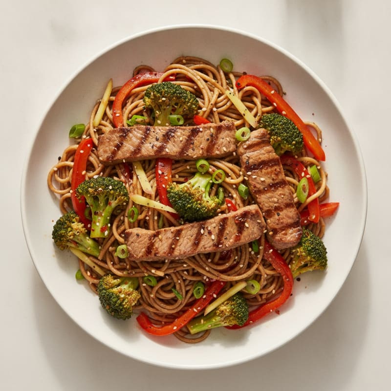 Garlic Steak Noodle Stir-Fry