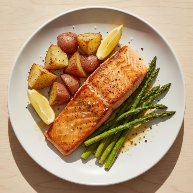 Pan-Seared Salmon with Roasted Vegetables
