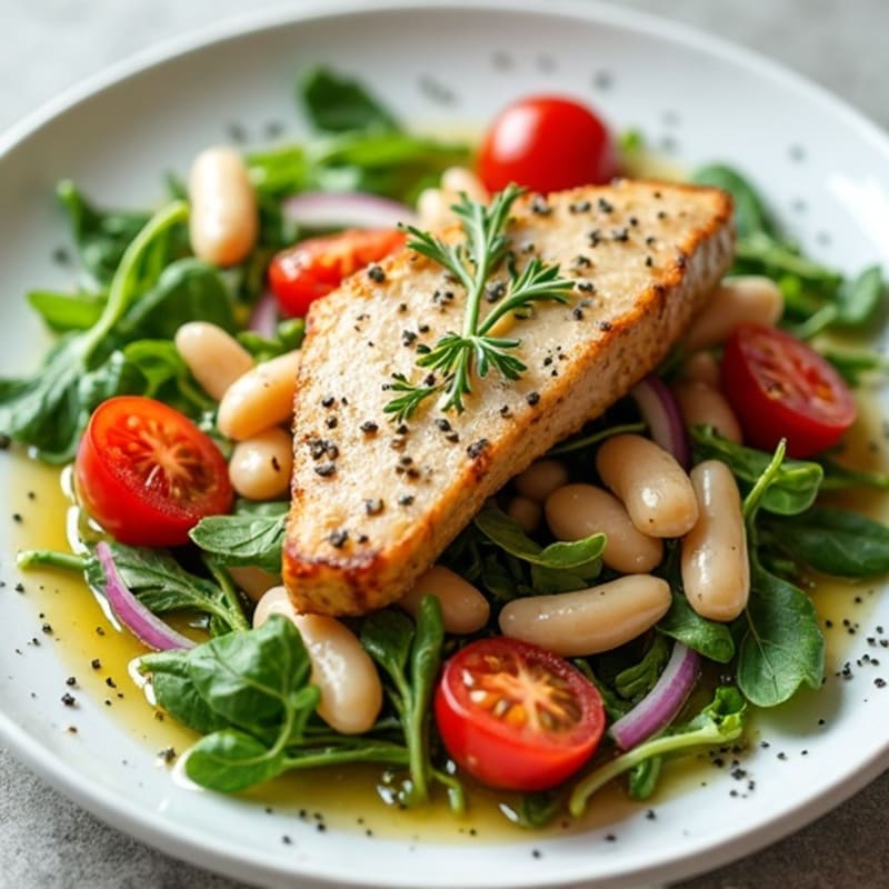 Flaked Tuna and White Bean Salad with Lemon-Herb Vinaigrette