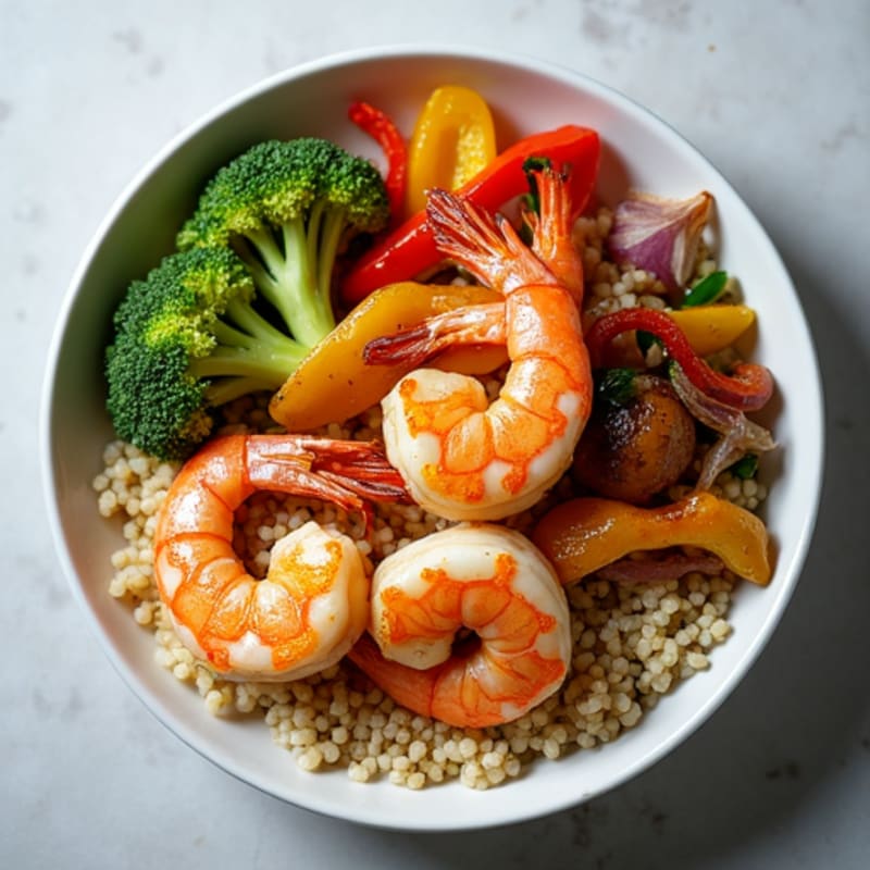 Garlic Lemon Shrimp Quinoa Bowl