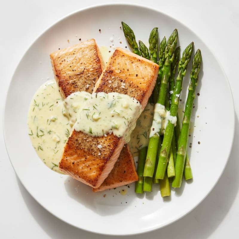 Pan-Seared Salmon with Lemon-Dill Sauce