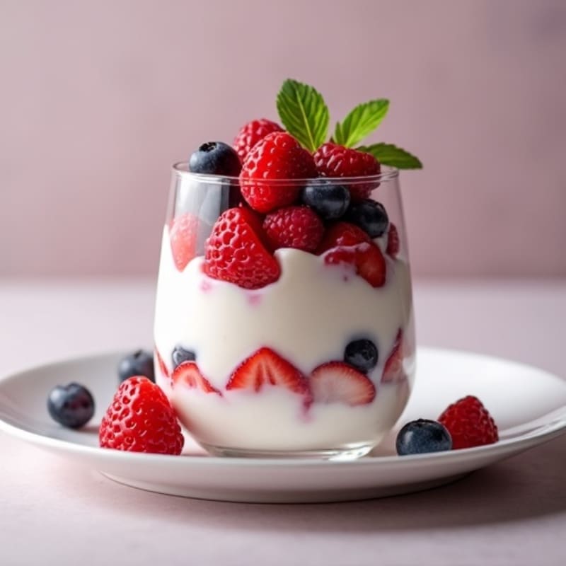 Greek Yogurt Protein Parfait with Mixed Berries