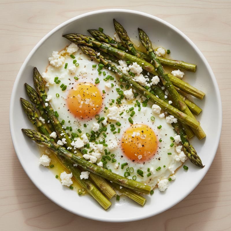 Baked Eggs with Roasted Asparagus