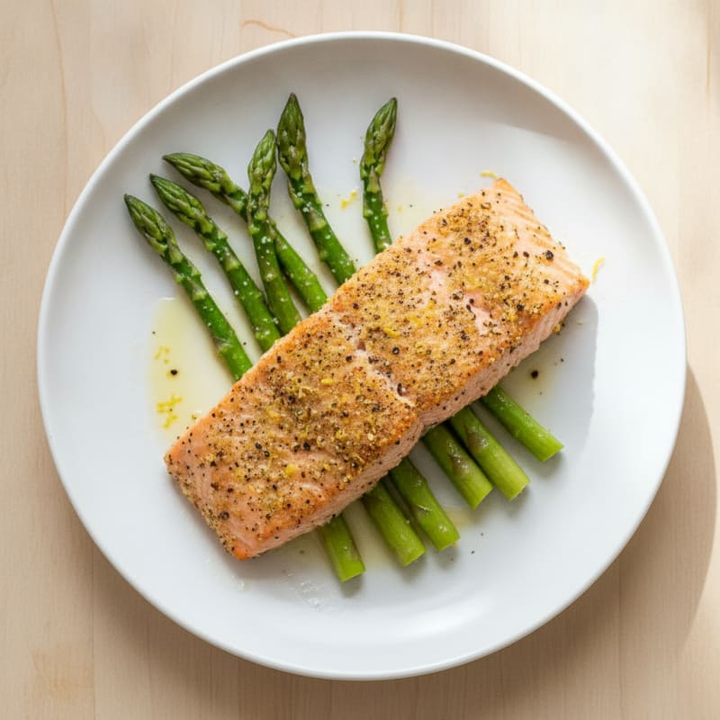 Lemon-Pepper Baked Salmon with Asparagus