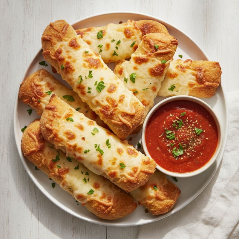 Cheesy Garlic Breadsticks with Marinara