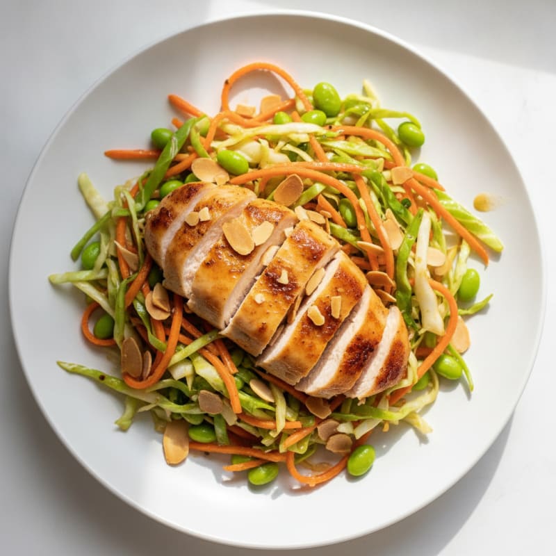 Seared Chicken Breast with Crunchy Asian Slaw
