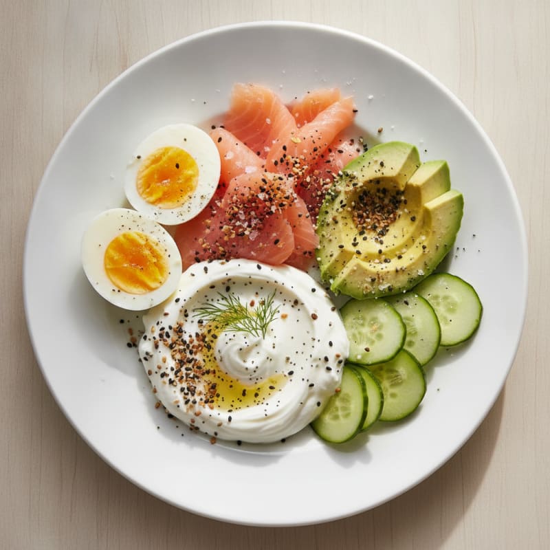 High-Protein Everything Bagel Smoked Salmon Plate