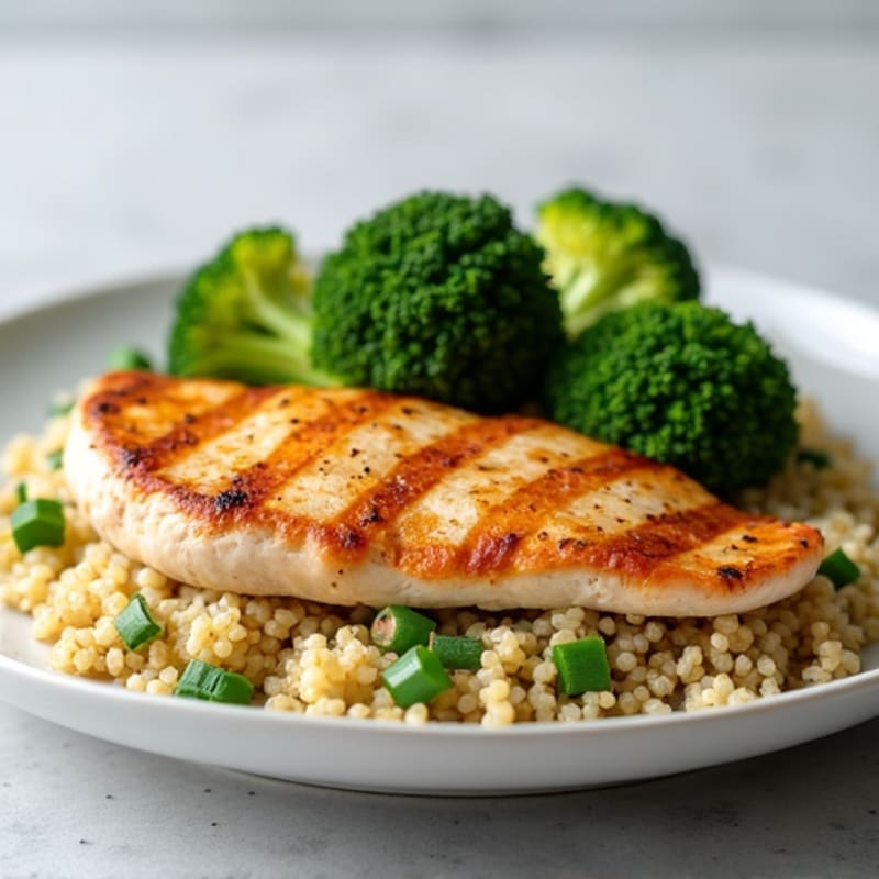 Seared Turkey Breast with Roasted Broccoli and Quinoa