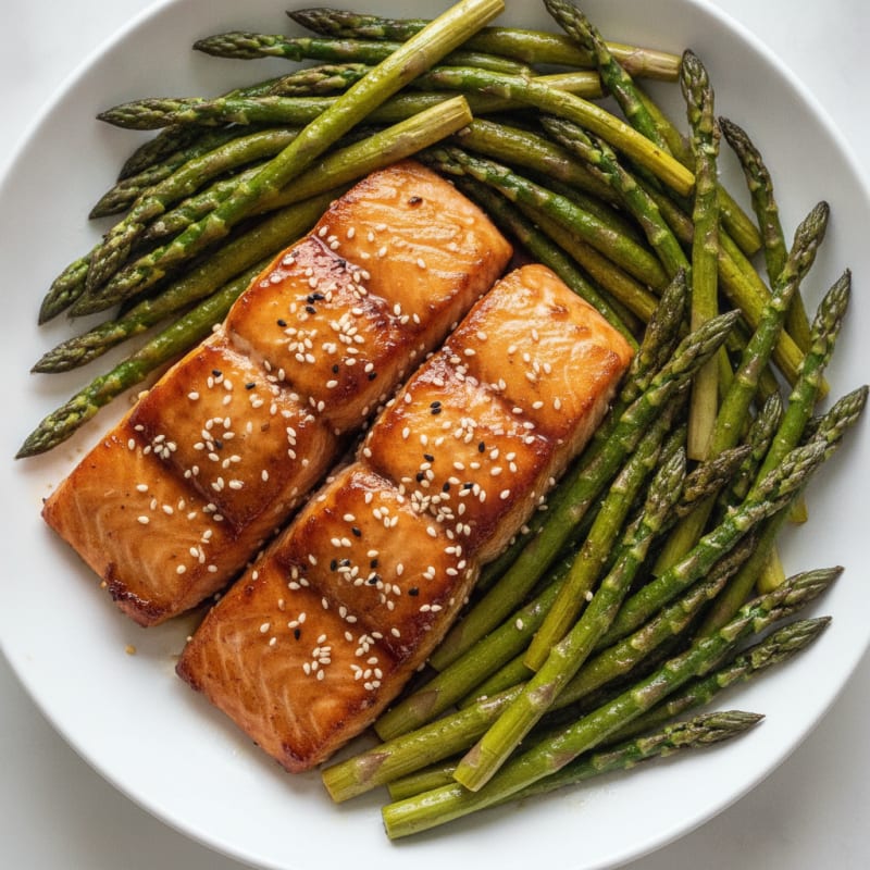 Teriyaki Glazed Salmon with Roasted Asparagus
