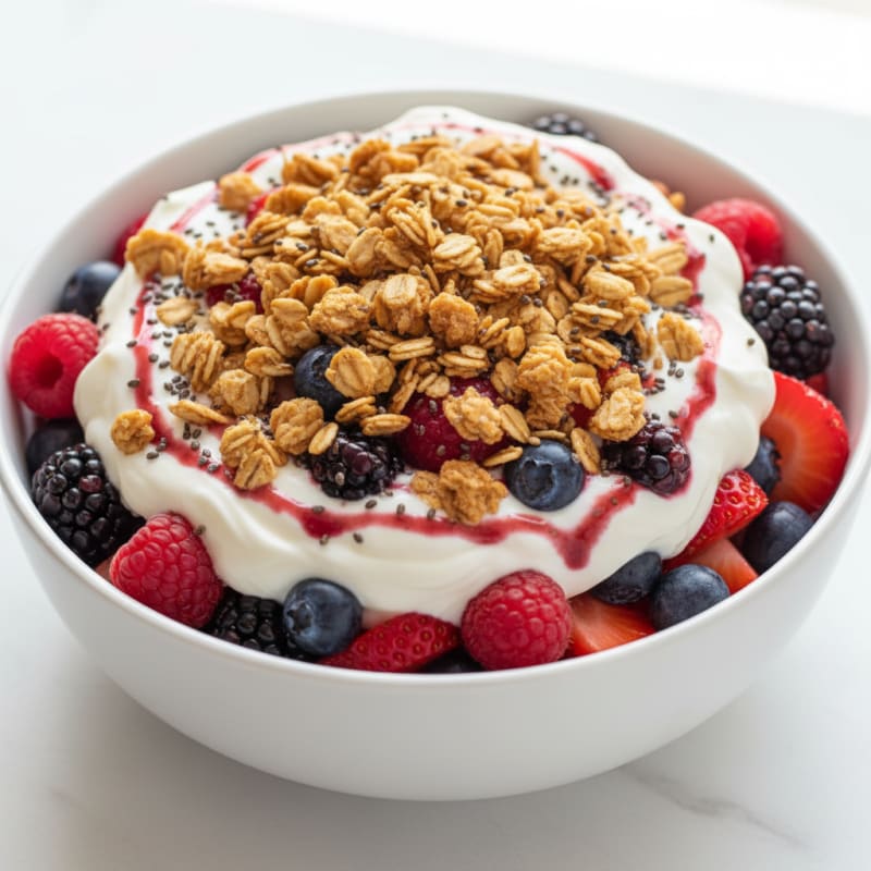 Creamy Greek Yogurt Protein Parfait with Mixed Berries
