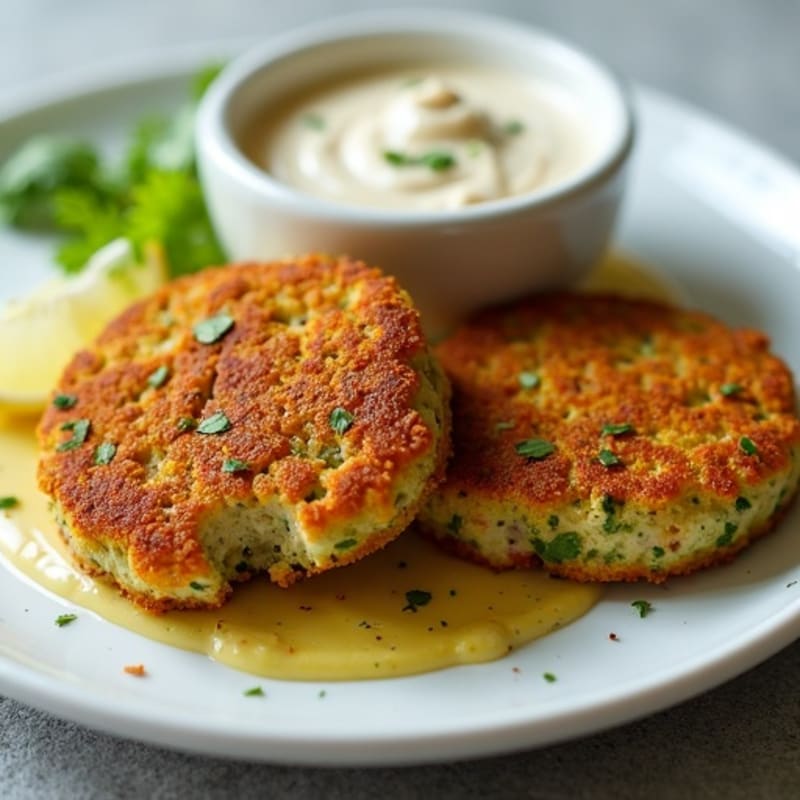 Crispy Baked Falafel with Lemon-Garlic Tahini Sauce