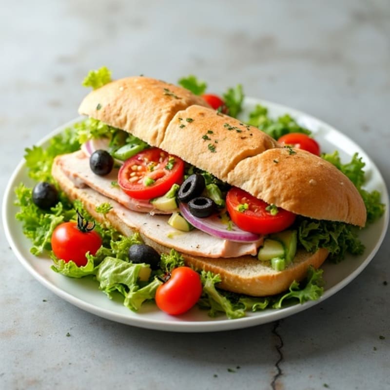 Chopped Italian Sub Salad with Lean Turkey, Crispy Vegetables, and Zesty Herb Vinaigrette