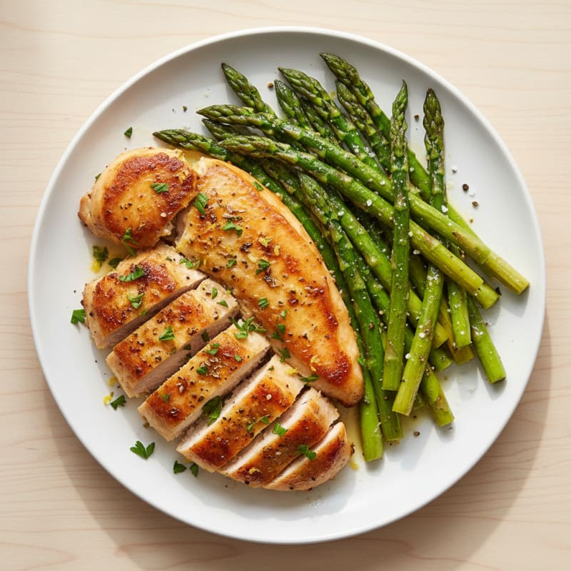 Crispy Lemon-Herb Chicken with Roasted Asparagus