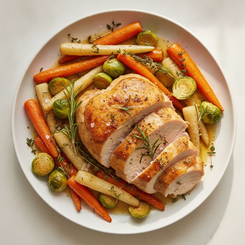 Herb-Roasted Turkey with Root Vegetables