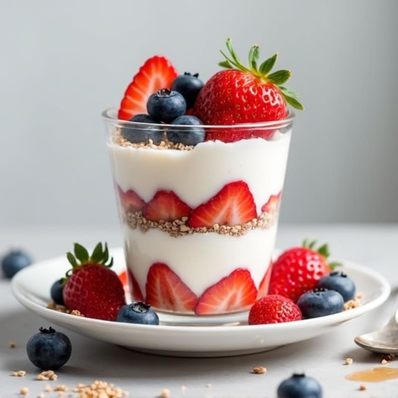 Vanilla Greek Yogurt Protein Parfait with Berries
